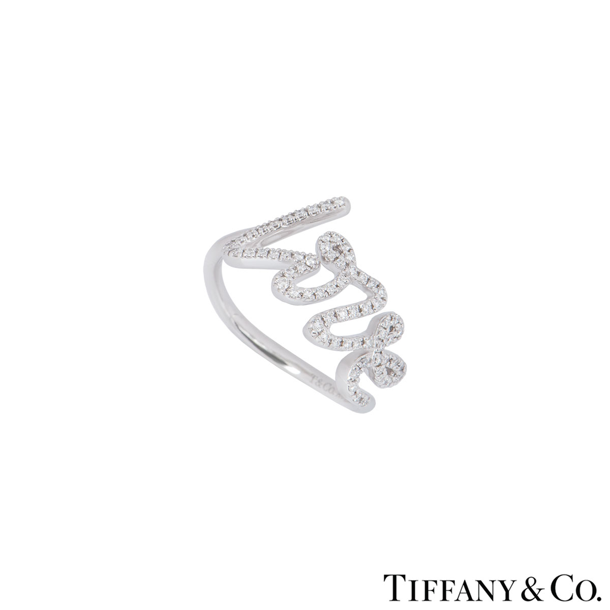Tiffany & Co. White Gold Diamond Paloma Picasso Love Ring Rich Diamonds